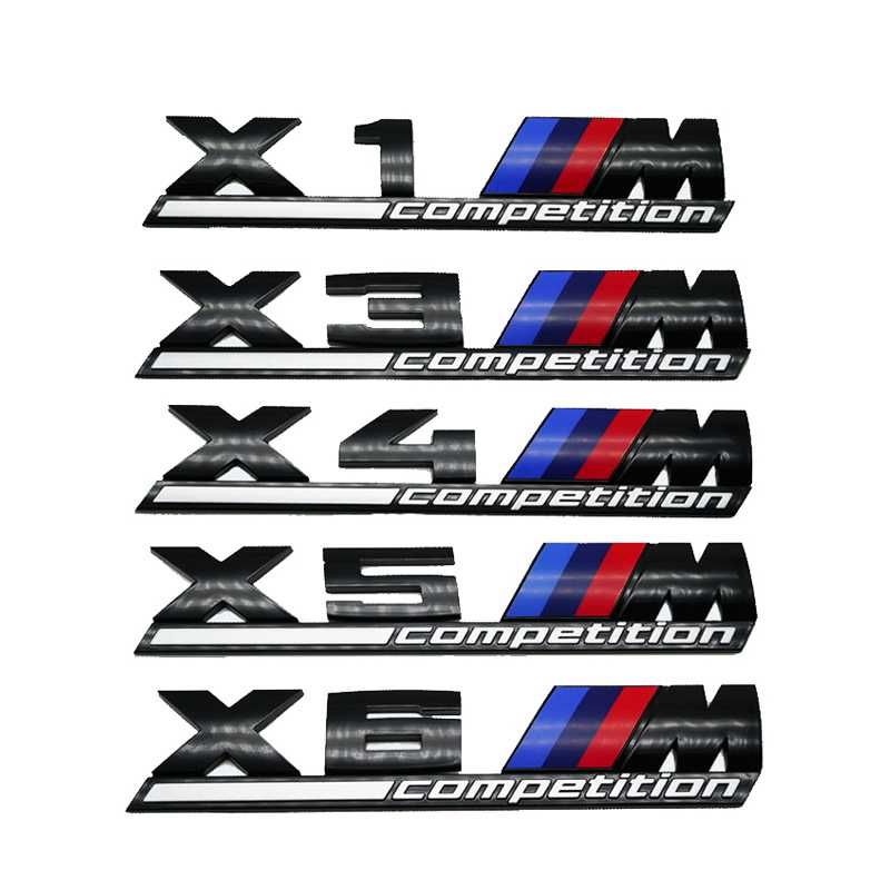 Emblema X1M, X3M, X4M, X5M, X6M Competition pentru BMW, culoare negru