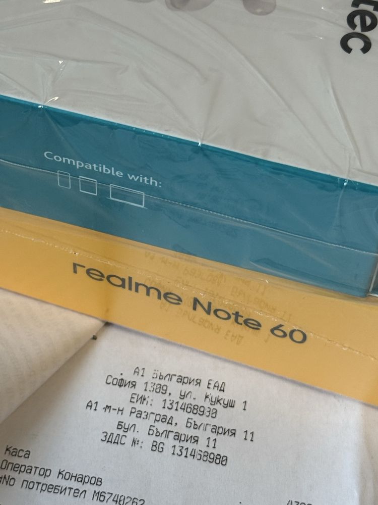 ЗАПЕЧАТАН 128GB Realme Note 60 + ttec Mode A1 Гаранция до 2027г. Black