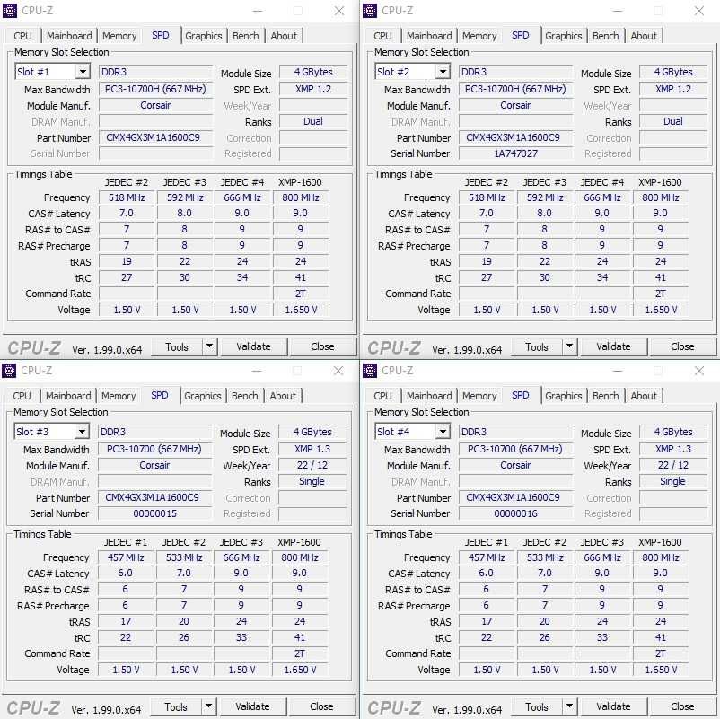 Corsair XMS3 16GB (4x 4GB) DDR3 RAM / рам памет