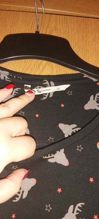 Rochie Crăciun, tunica/bluză lungă, plus size 20 UK-48, reni