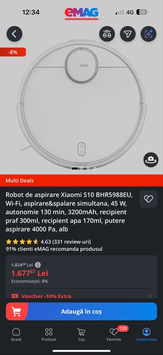 Vand robot de aspirare xiaomi s10