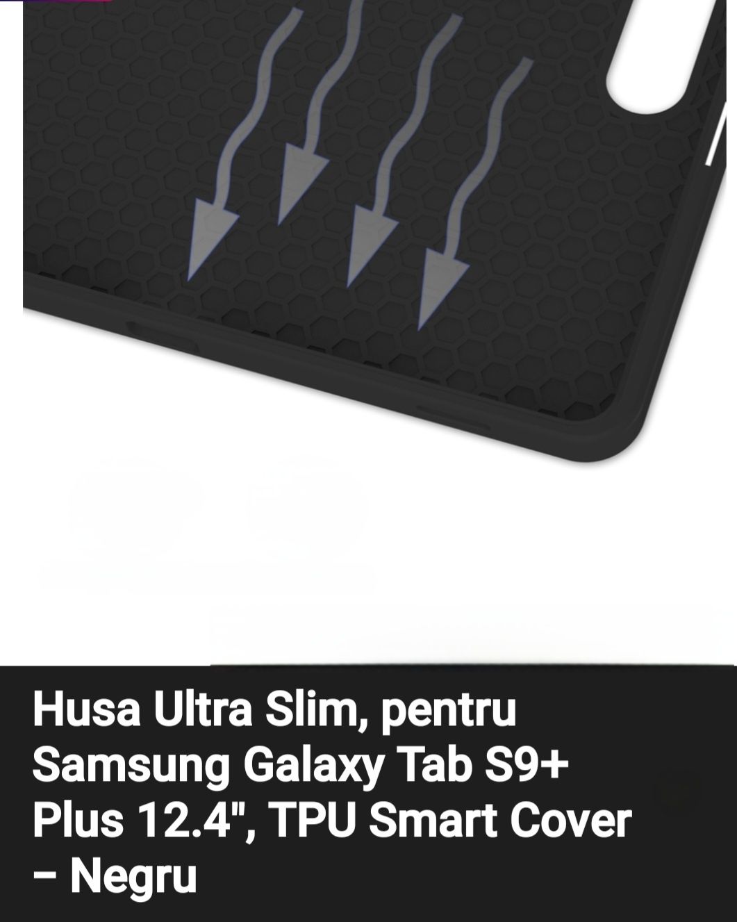 Husa si folie de sticla tableta Samsung Tab S9 plus.