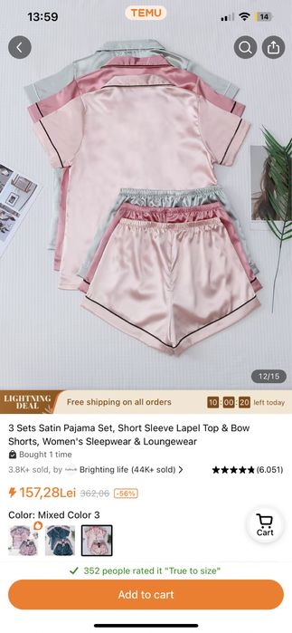 Set de 3 pijamale produs nou