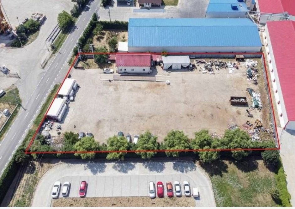 Depozit-Teren 4000 mp. clădire administrativă, cântar, beton, Palota .