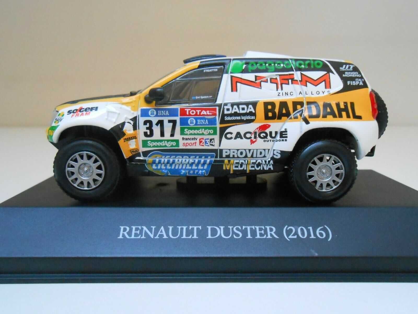 Macheta RENAULT ( DACIA ) DUSTER RALLY DAKAR 2016 - Ixo, 1/43.