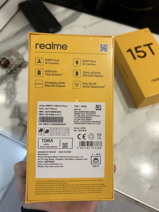 Новый Смартфон Realme 15T  12gb/256gb