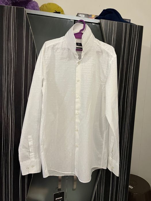 Мъжка риза BOSS HUGO BOSS - Slim Fit, бяла, размер M