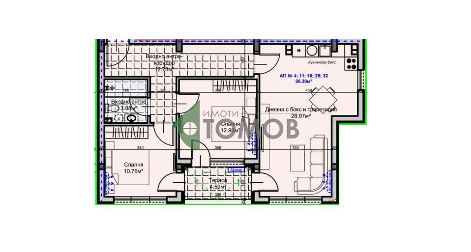 Продава се Тристаен апартамент в Стара Загора, Железник - център - 117 кв.м за 849 €/кв.м - Снимка #1