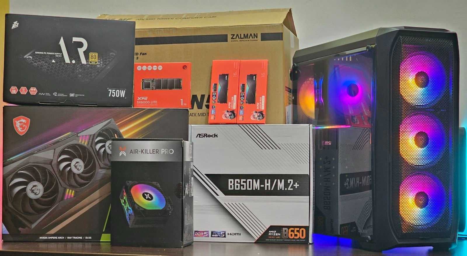 RTX 3090 24GB/Ryzen 7-7700/RAM 32GB/SSD 1TB/RGB/Чисто Нов+Гаранция!