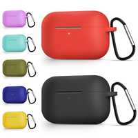 Husa cutiuta casti Airpods Pro din silicon 2 piese, negru, roz, mov