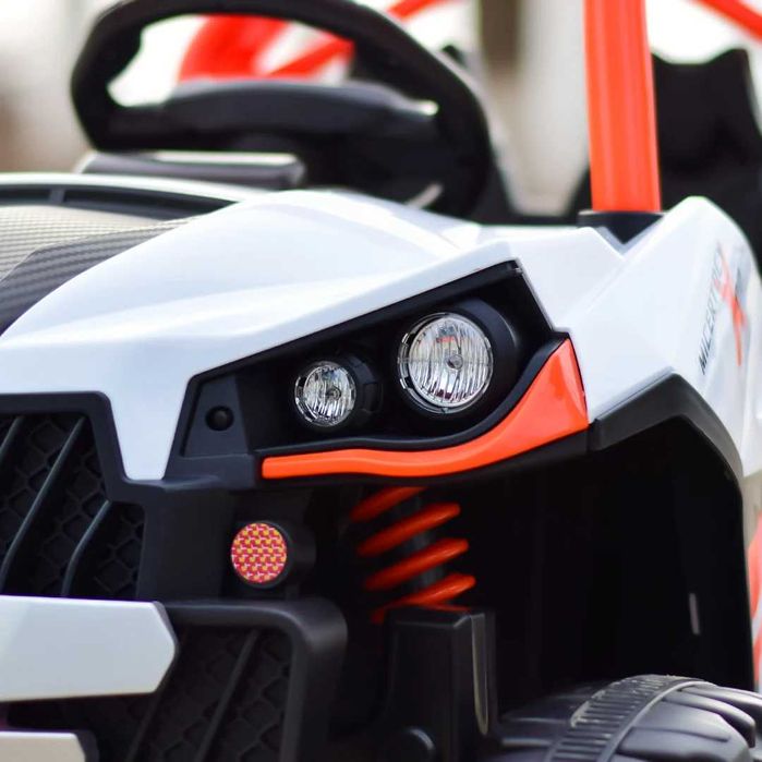 UTV electric Kinderauto RSR 4x 30w 12V cu roti moi, scaun tapitat RED