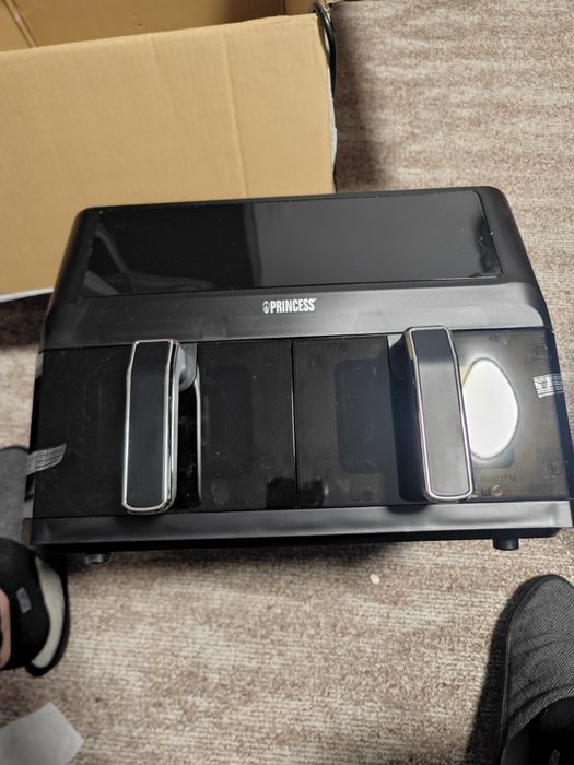 Friteuza cu aer cald Princess cu cos dublu, 2 compartimente