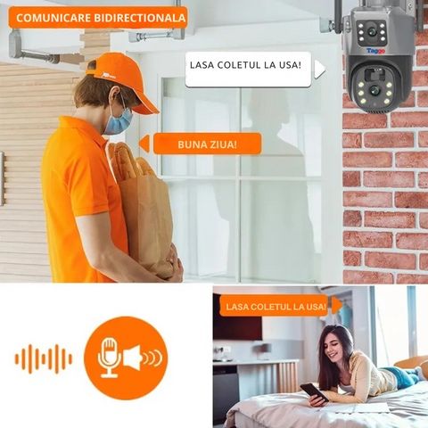 Camera Supraveghere cu Panou Solar, WIFI, 4k Ultra HD 8 MP, Rotire