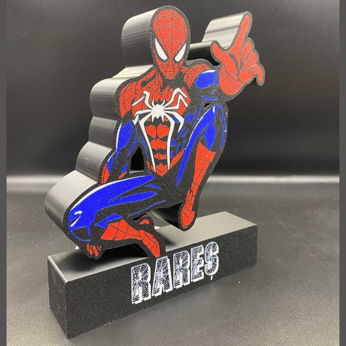 Lightbox Spiderman Decor LED Personalizat cadou copil lampa veghe