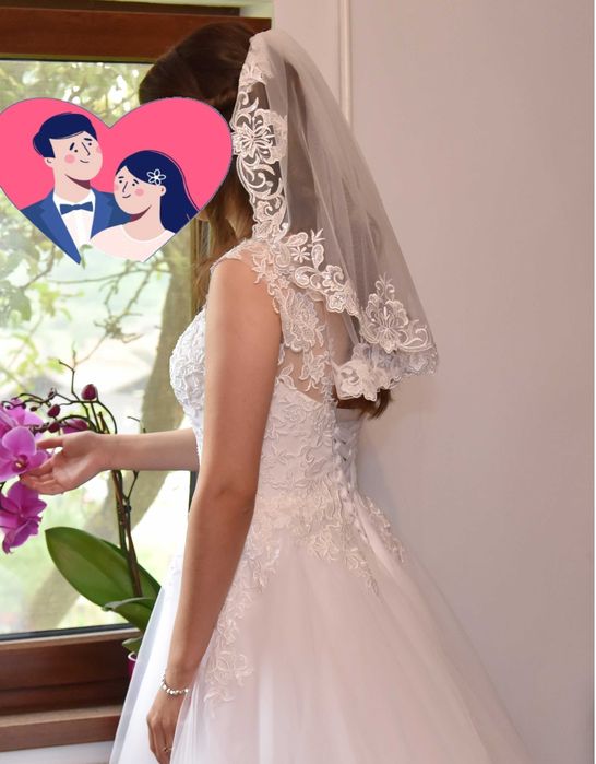 Rochie de mireasa A Line cu trena lunga