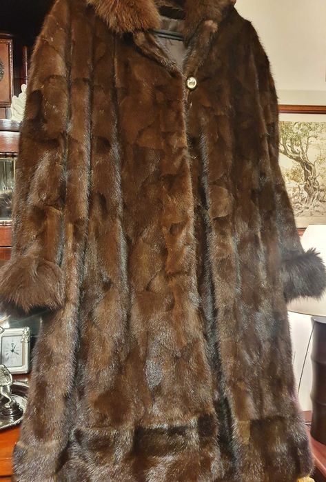 Италианско кожено палто Визон с качулка