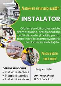 Instalator sanitare, termice, electrice non stop