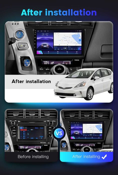 NAVIGATIE Android 14 Toyota Prius Plus Alpha 2012+ 1/8 Gb CarPlay CAM