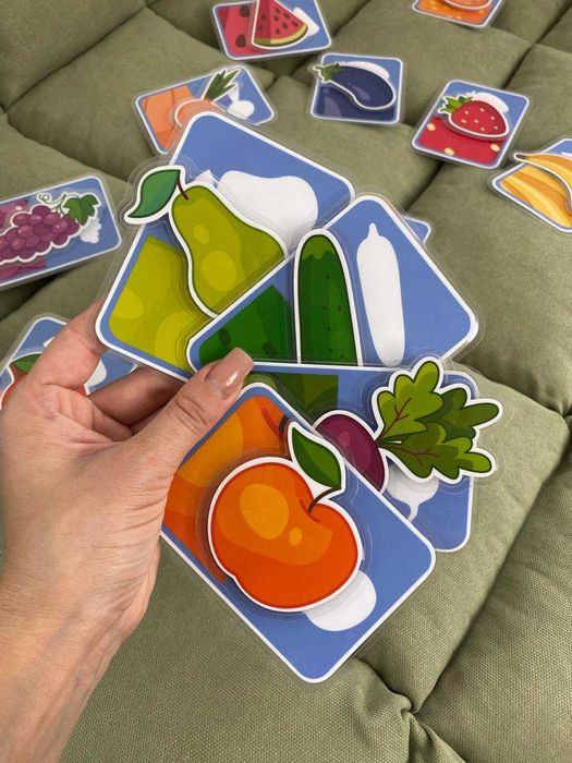 Велкро картички " плодове и зеленчуци" 1+