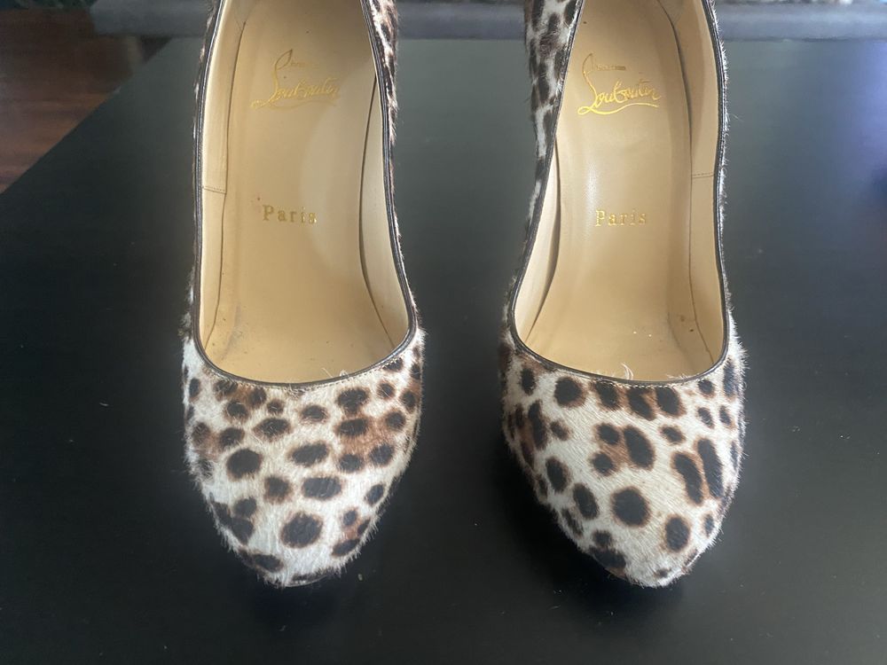Обувки от естествена кожа с косъм Christian Louboutin