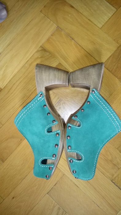 Saboți damă, piele intoarsa