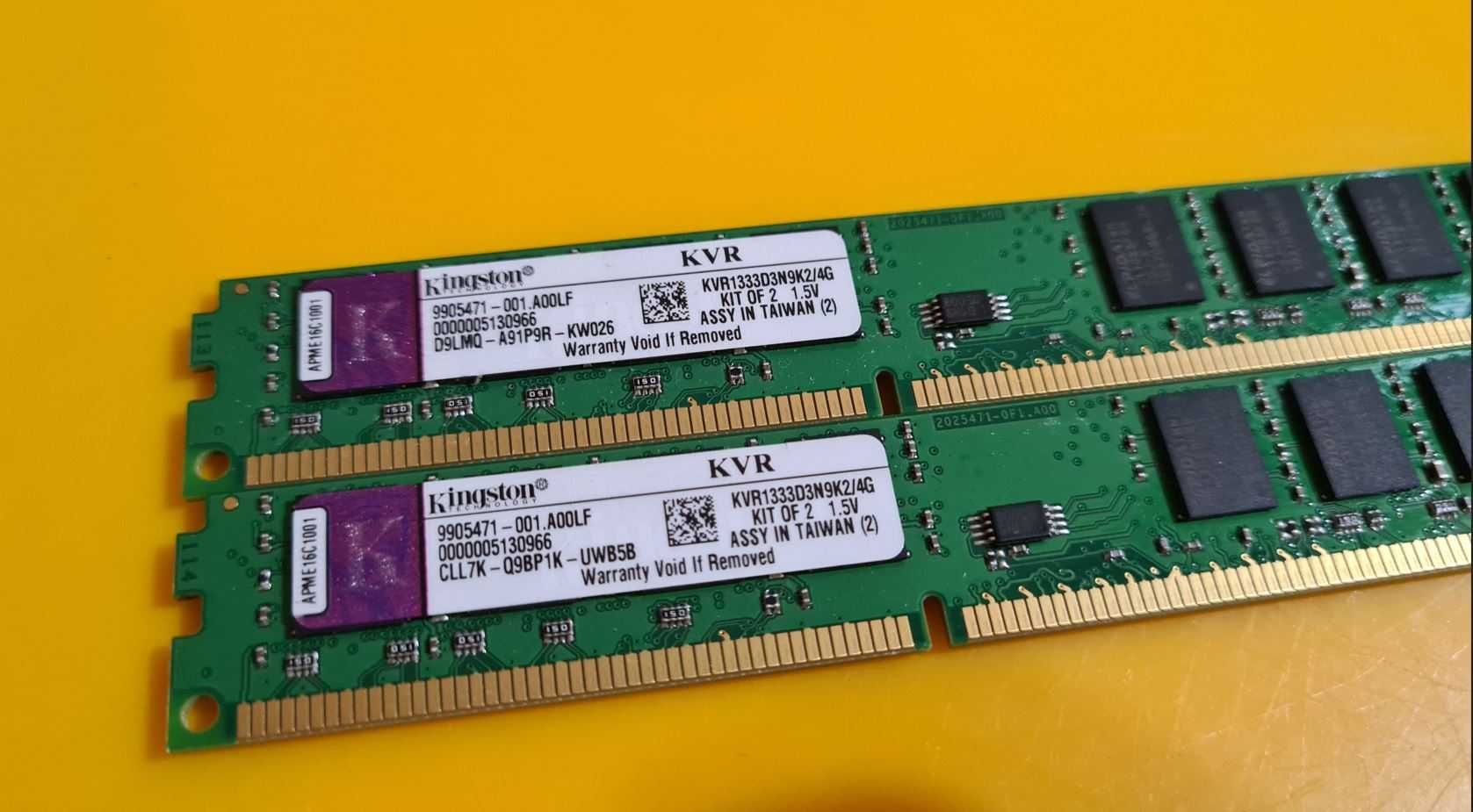 Kit 4GB DDR3 Desktop,2x2GB,Kingston Slim,1333Mhz,CL9,Doble Sided