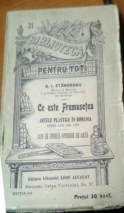 Ce este frumusetea-Artele plastice in romania - C.I.Stancescu (1896)