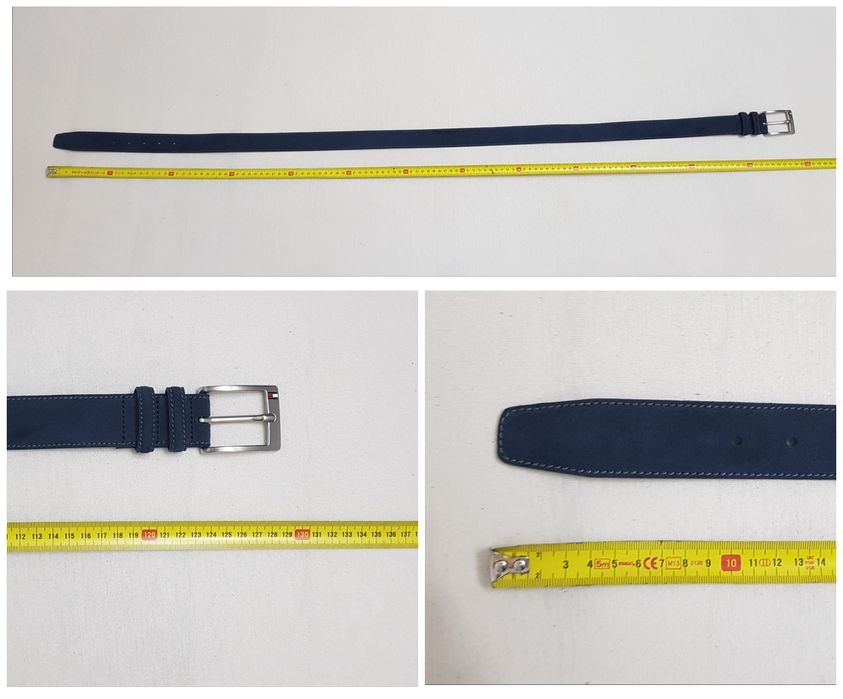 Curea nouă casual Tommy Hilfinger din piele naturală Essential Navy