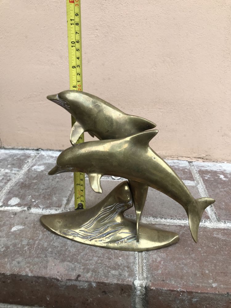 Statueta bronz delfin