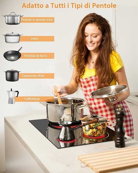 Plită ceramică Hobsir cu 3 zone, 60 cm, control tactil, 5200 W