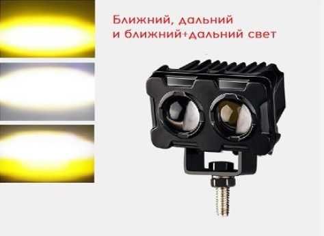 Компактные лазерные сверхяркие ПТФ Белый/Желтый свет