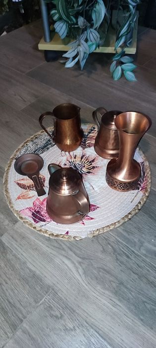 Set vase din cupru, nemțești, cu capac