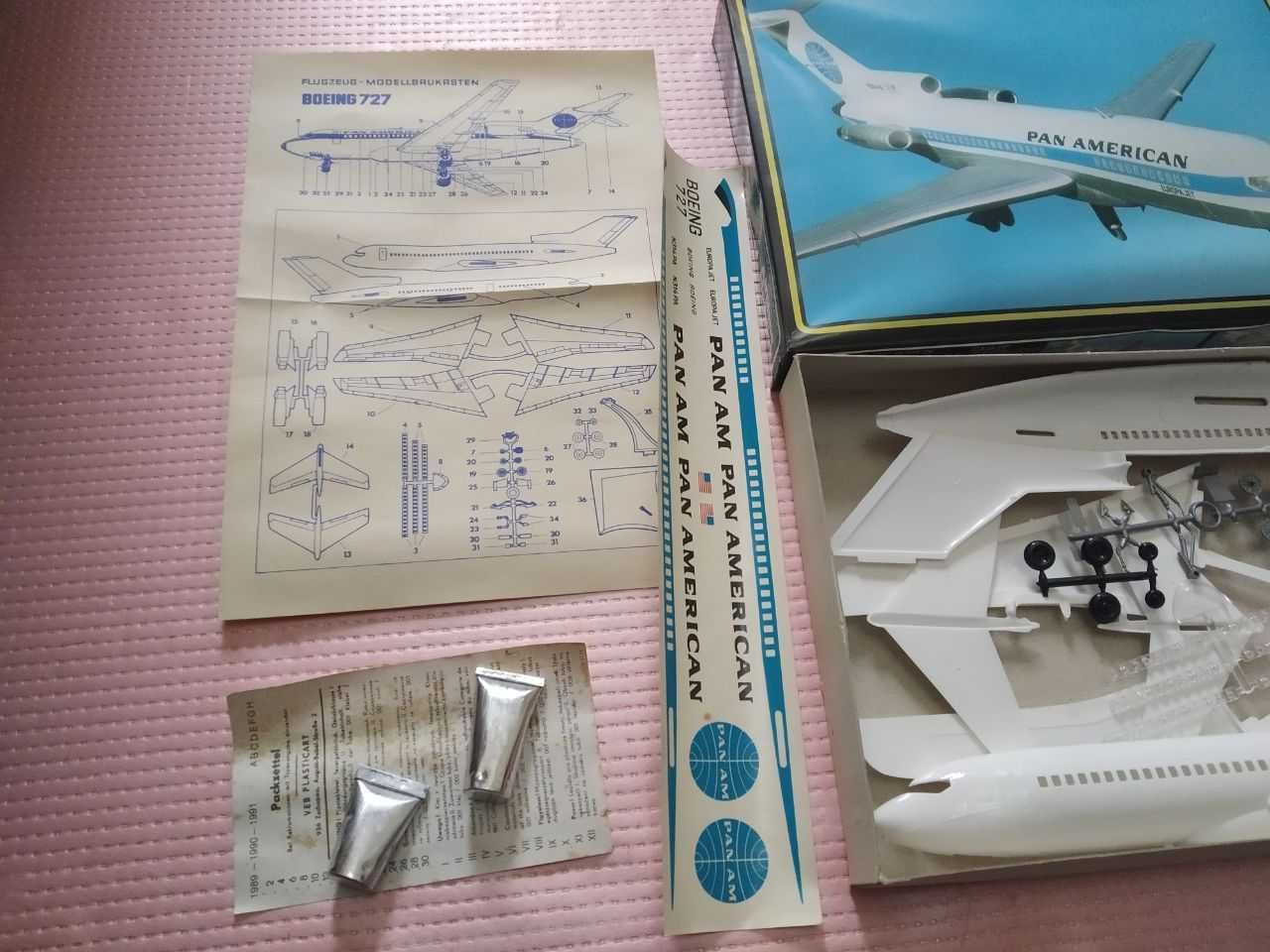 Boeing-727. Сборная модель самолета. 1:100.  ГДР. 1980-е.