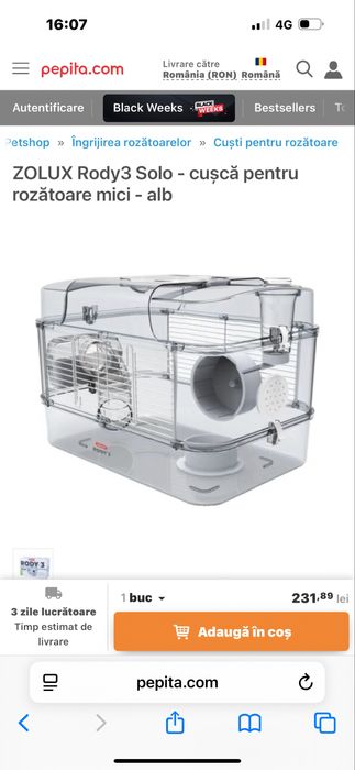 Cusca pentru rozatoare mici / hamsteri , firma Rody Zolux