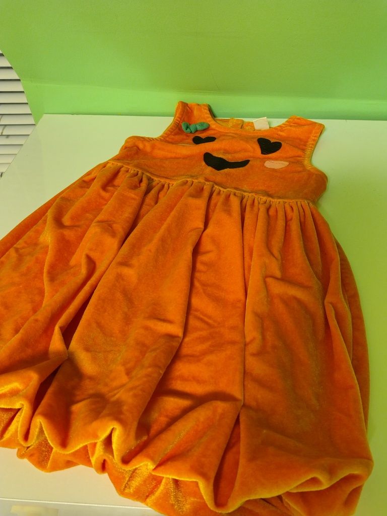 Primark, Waikiki, Sinsay 98-104 синя /оранжева Хелоуин рокля, лот блуз
