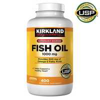 Рыбий жир 1000 мг, 400 шт Kirkland Fish oil из Америки Оригинал