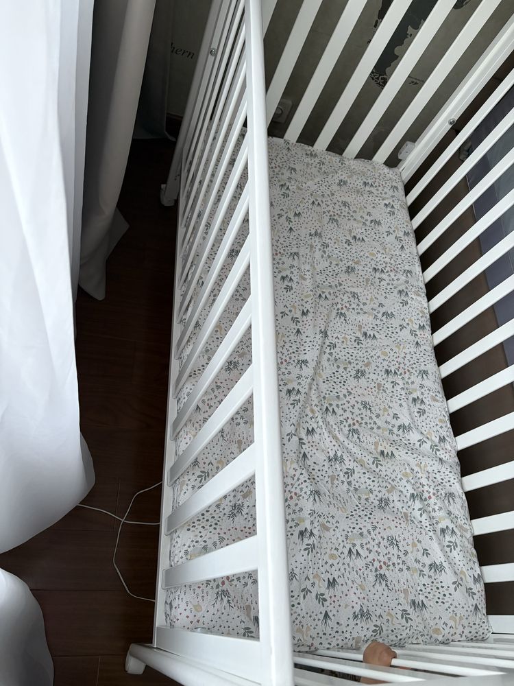 Patut AnneBebe CoSleeper cu roti + saltea cocos