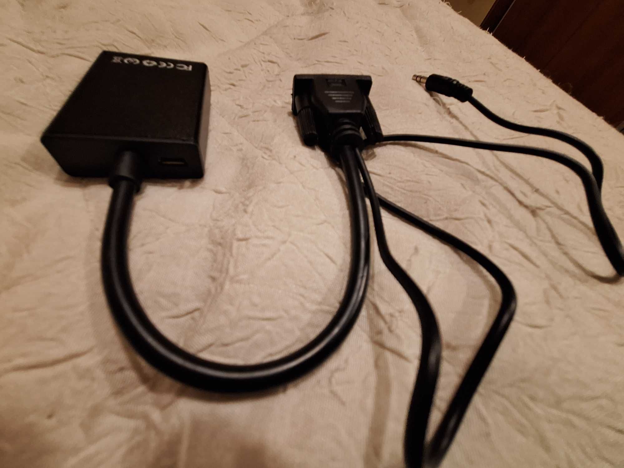 Продавам  кабел VGA към HDMI с аудио