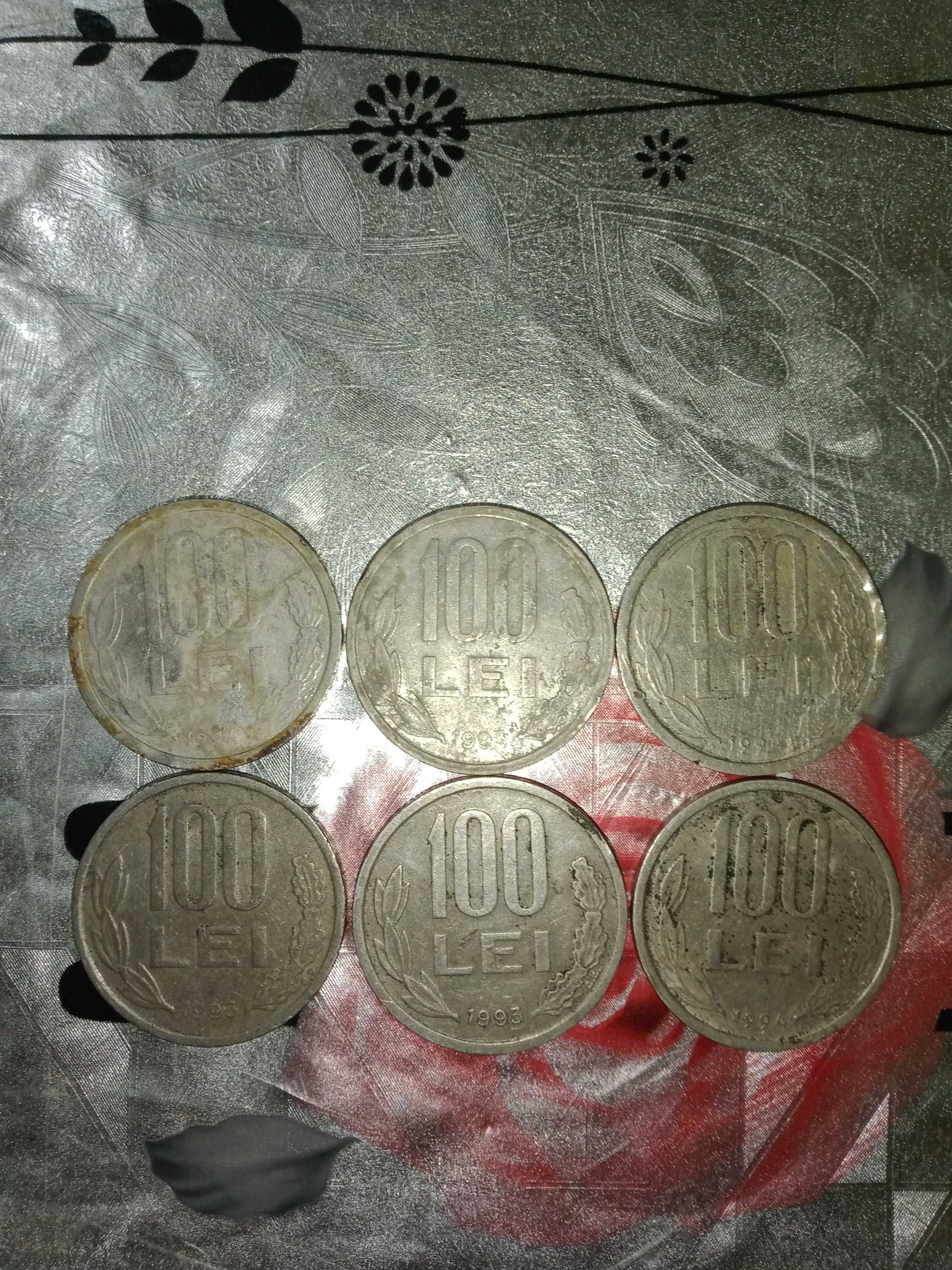 Vând set de 6 monede de 100 de lei din ani 1993-1994