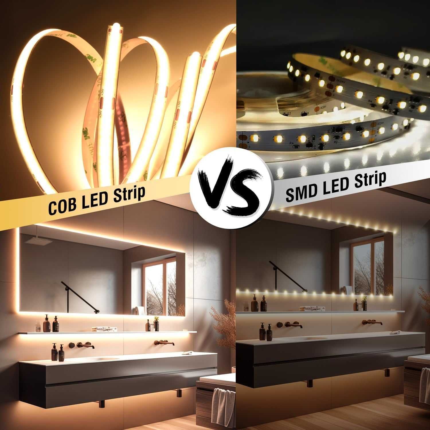 COB LED лента 2 м топло бяла 2700K с дистанционно