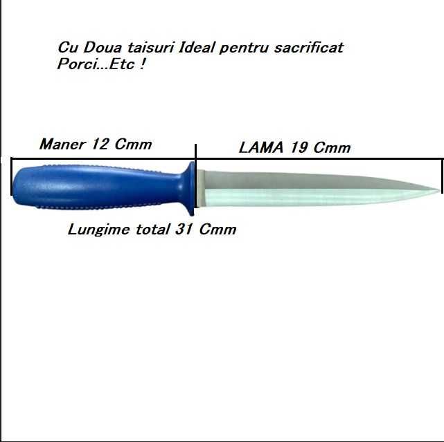 Cutit Pentru ,Injunghiat porci,Transat, Bucatarie cu doua Taisuri+Husa