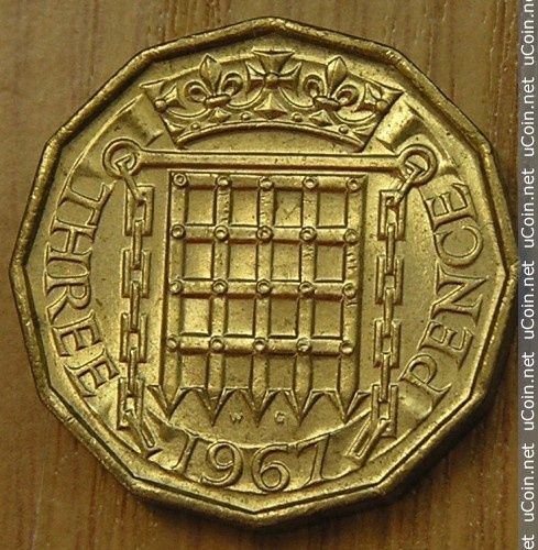 Monede 3 pence 1965 si 1967 Uinaited kingdom