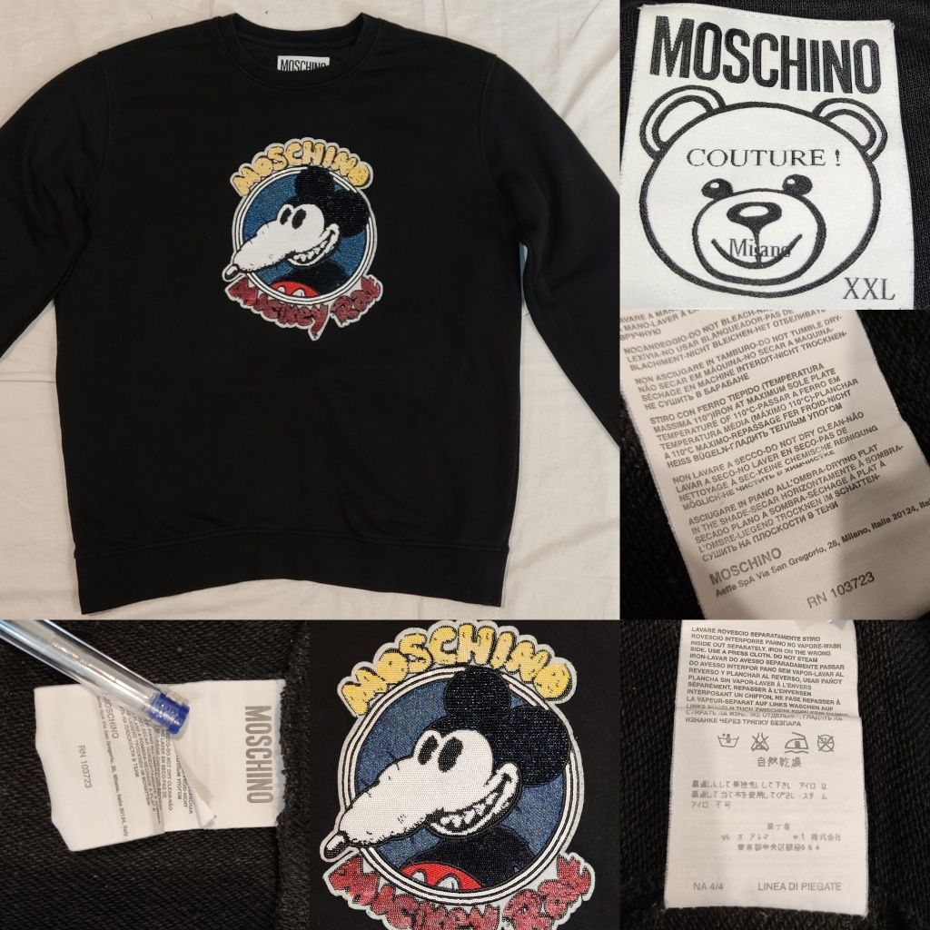 Bluza Moschino Couture Milano Mickey Rat L/XL hanorac bluzon hanorac