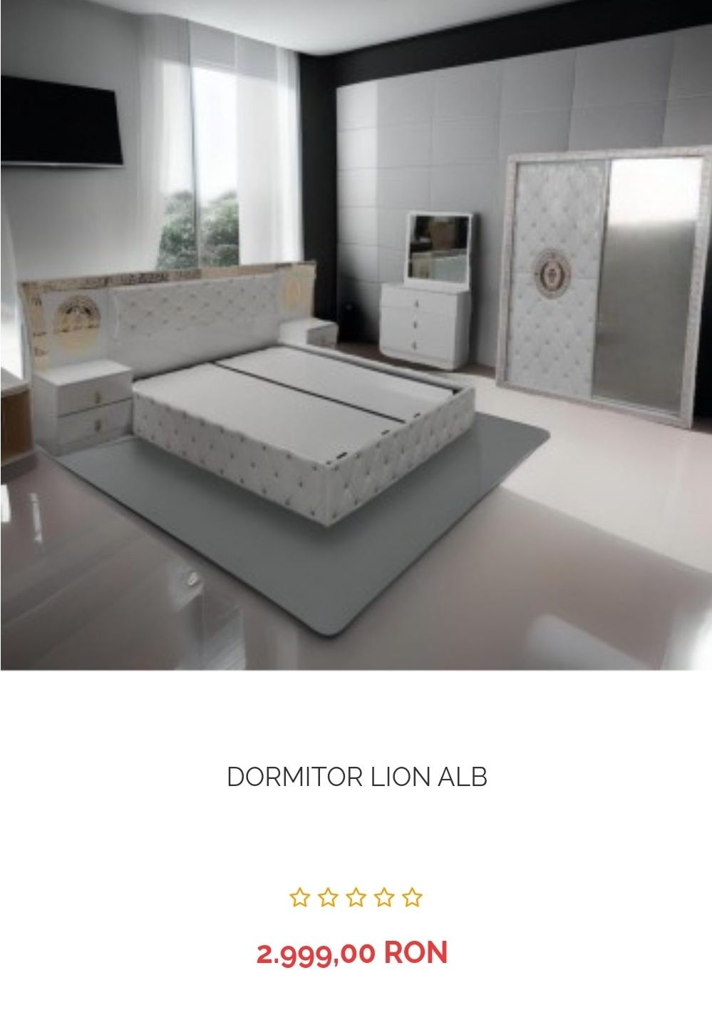 Dormitor Lion alb/negru