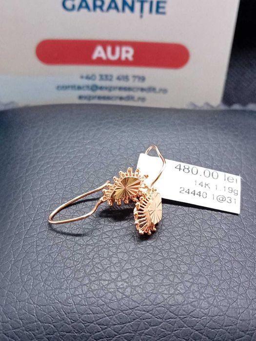 Cercei aur 14k 1.19g (B.24440 AG31 Barboi) Garantie 2 ani!