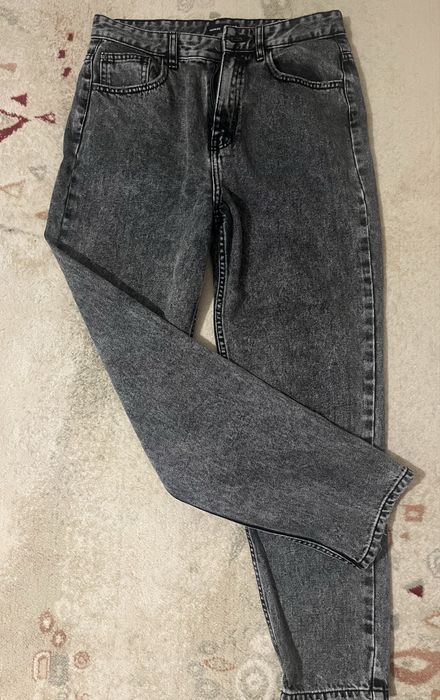 Сиви дънки mom fit