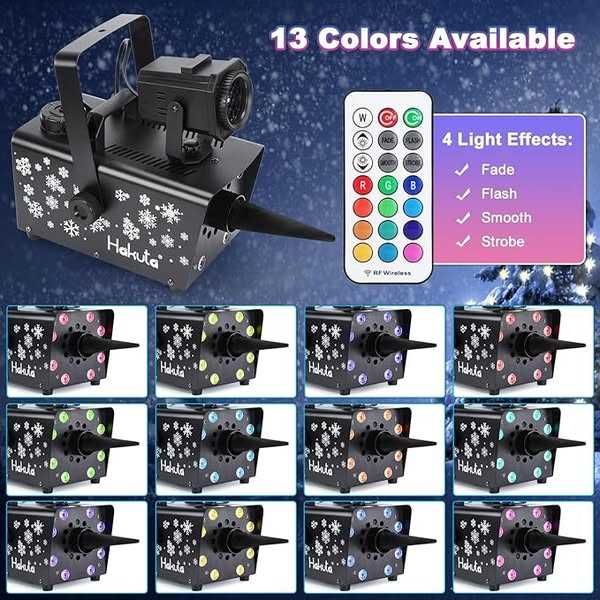 Hakuta Mașină de zăpadă de 800 W cu 8 lumini LED RGB