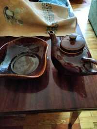 Чайник и ваза для фруктов керамика б/у
