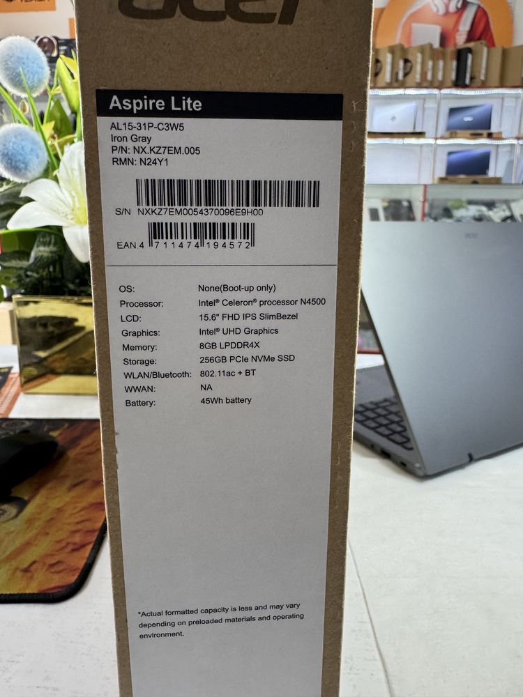acer n4500 8/256 yangi ofisnoyga kuchlirogidan soraganlar uchun keldi