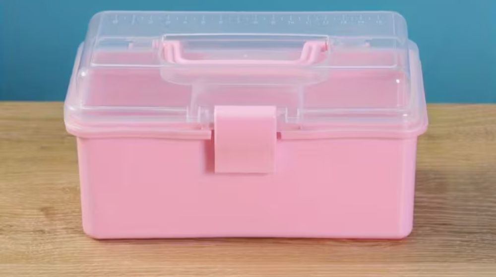 Cutie roz mare 550 elastice par, capac transparent, cadou Craciun